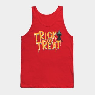 Halloween Trick or Treat I Halloween Black Cat I Halloween Global Trendy Costumes Tank Top